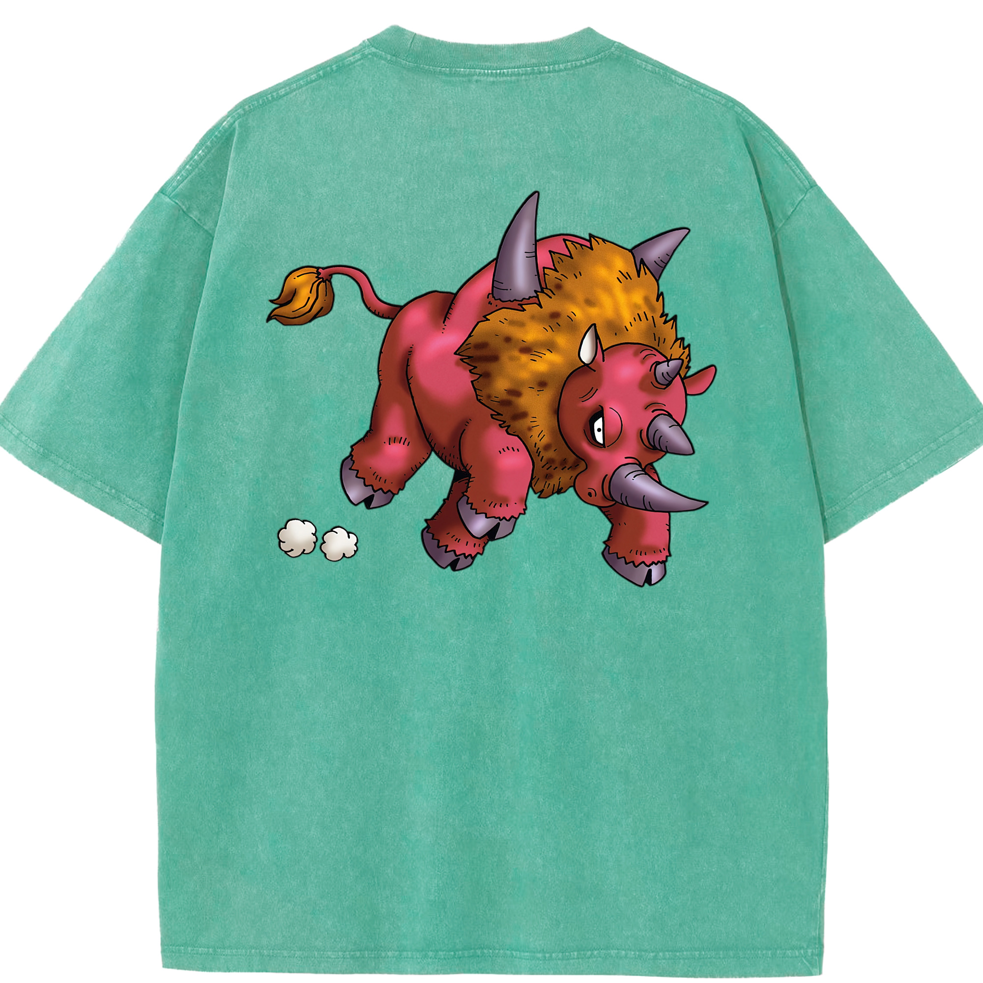 （画像用） ドラゴンクエスト Doragon Kuesuto Dragon Quest 綿100% ヴィンテージ風 半袖Tシャツ（背面プリント）